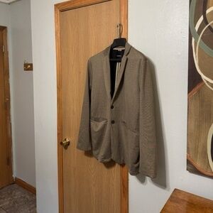 Jack & Jones XXL in Petrified Oak Long Sleeve Two-Button Knit Blazer - EUC